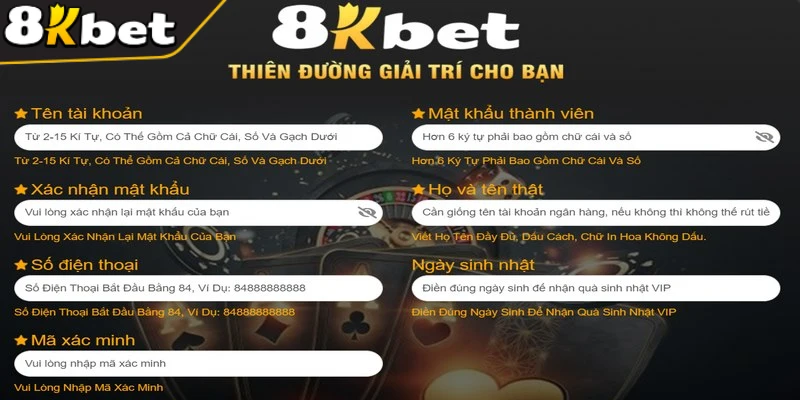 Quy trình tạo tài khoản 8KBET được tối ưu hóa siêu đơn giản